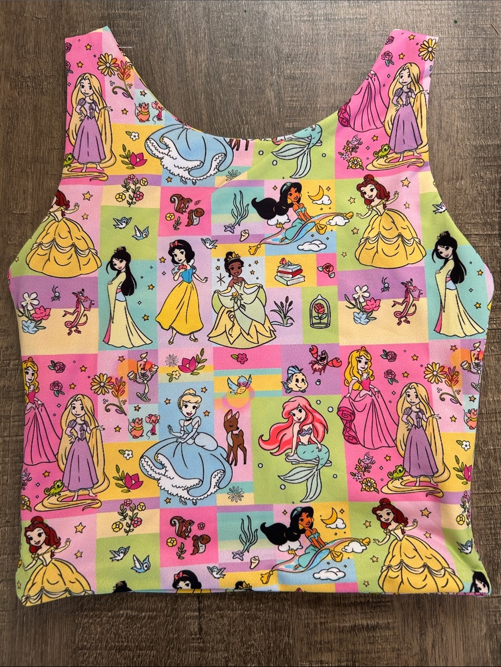 Girls' Multicolor Disney Princess Print Tulle two piece athletic set - Picture 3 of 7